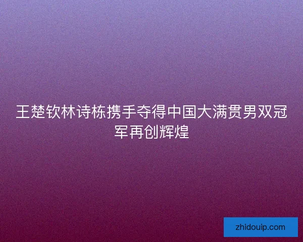 王楚钦林诗栋携手夺得中国大满贯男双冠军再创辉煌