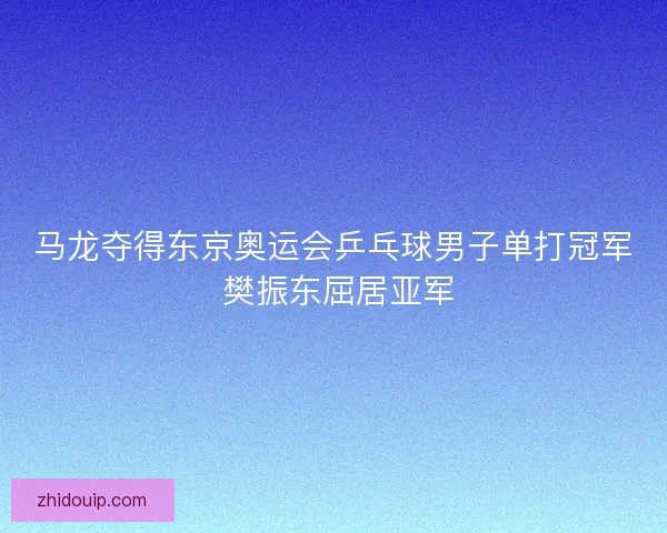 马龙夺得东京奥运会乒乓球男子单打冠军 樊振东屈居亚军